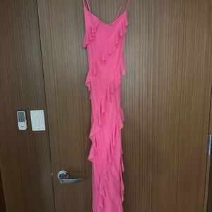 Pink Ruffle Maxi Dress